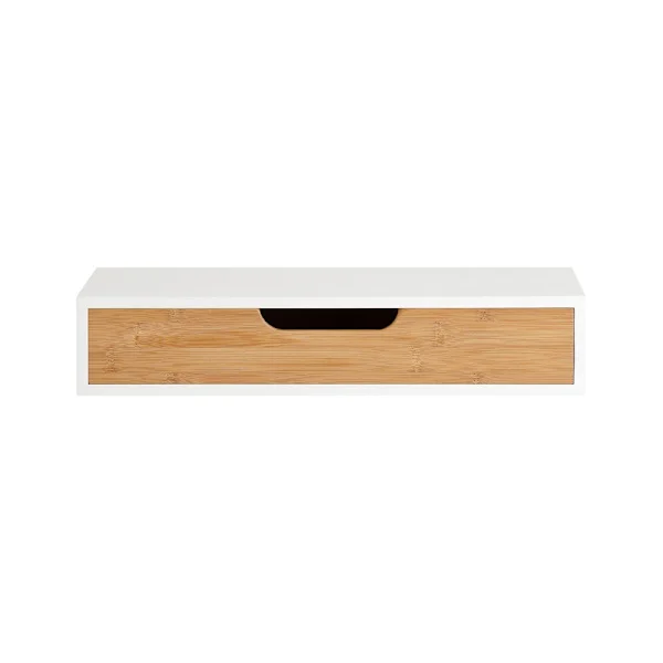 SoBuy Seinähylly laatikolla yhdellä laatikolla puun värissä 40x24.5x8cm, moderni FRG92-WN