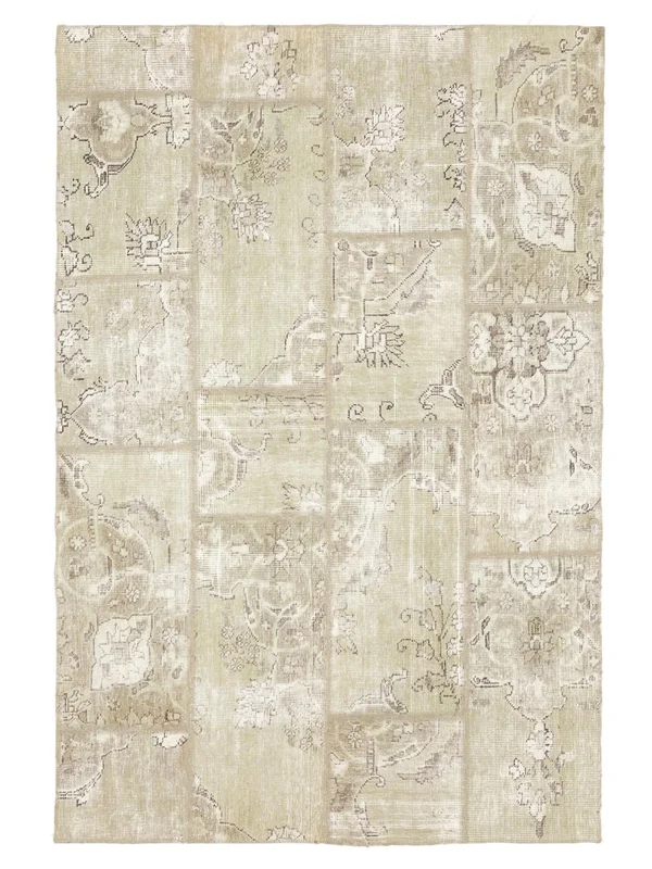 Patchwork Teppich 120X180 Gelb/Orange Wolle