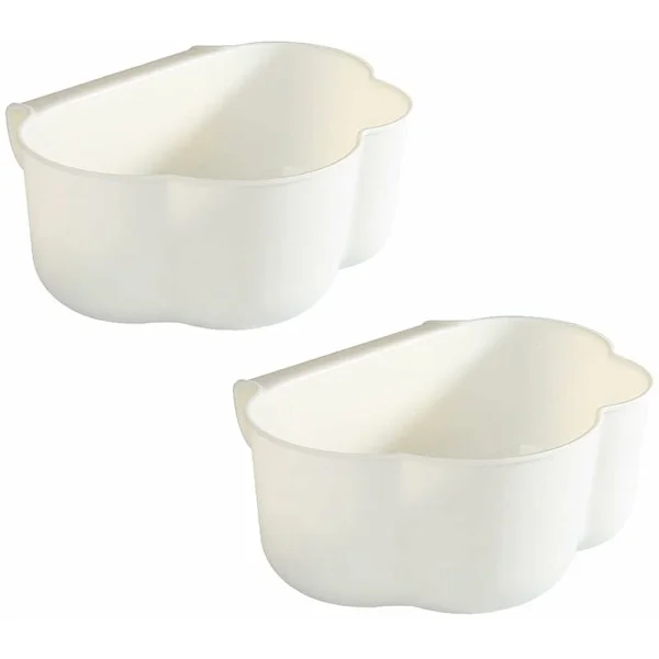 2 Kitchen Waste Bins for Cabinet Doors, Kitchen Waste Collection Bowl, Kitchen Waste Bins for Waste Collection Hanging Waste Bins (White)