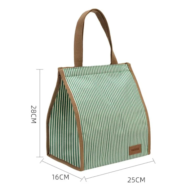 Thermal Lunch Bag Isolerad Cool Food Bag GRÖN