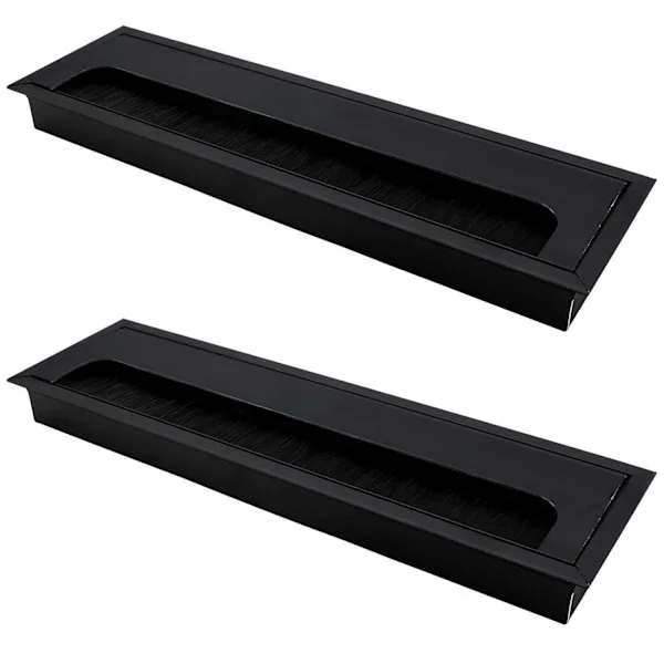 1-pack rektangulär hålskydd fyrkantig kabelgenomföring 280x80mm tråd för hantering av datorbord - 280 x 80 mm 1-pack 80mm 80 mm