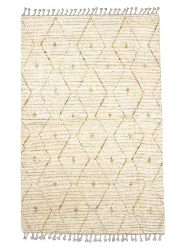 Berber Carpet Rug Modern Orange/Beige (Wool, )