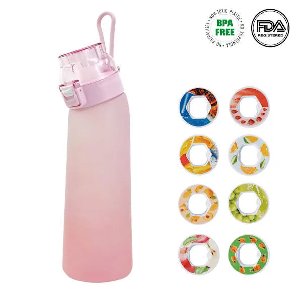 Air Up Vannflaske 700ml Rosa, 8 Smakskapsler Sukkerfritt Aromatisk Drikkesystem med Sugerør