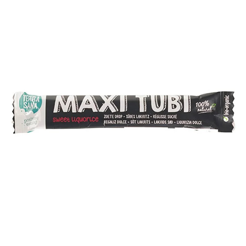 Biogan Lakridsstang maxi tubi sød blød finsk Ø 38 g, Helse & Madvarer, Snacks, Lakrids & Vingummi