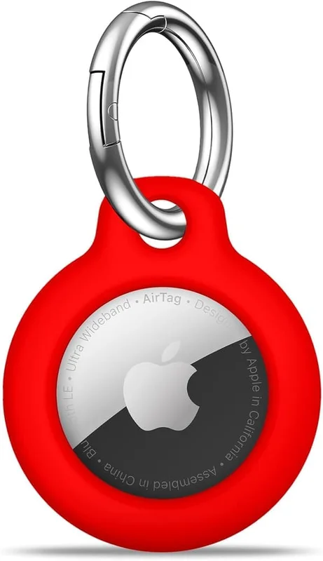 Airtag-hållare Air Tag-fodral med nyckelring, reptålig Airtags-nyckelring för Apple Air Tags, Airtag-tillbehör för GPS-objektfinnare, röd röd