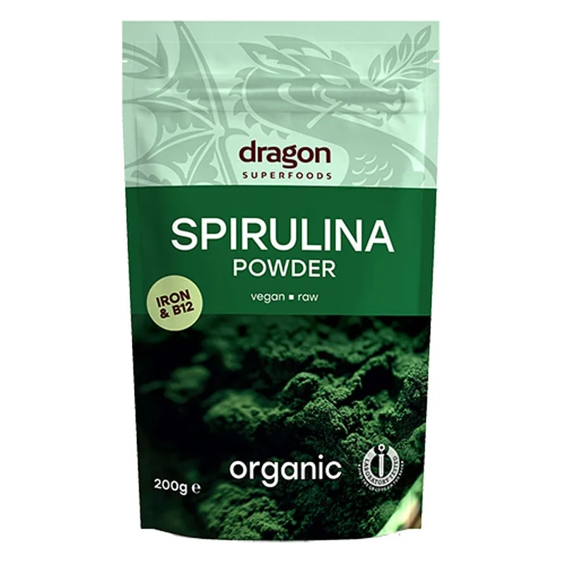 Spar 25% • Køb 2, Dragon Superfoods Spirulina pulver Ø 200 g, Helse & Madvarer, Gryn, Flager & Drys, Drys