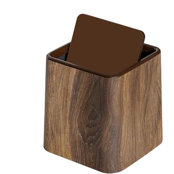 Mini Affaldsspand (til Skriveborde) – Mini Affaldsspand – Skrivebords Affaldsspand – Lille Affaldsspand med Låg til Opbevaring – 14.70 x 14.70 x 15.30
