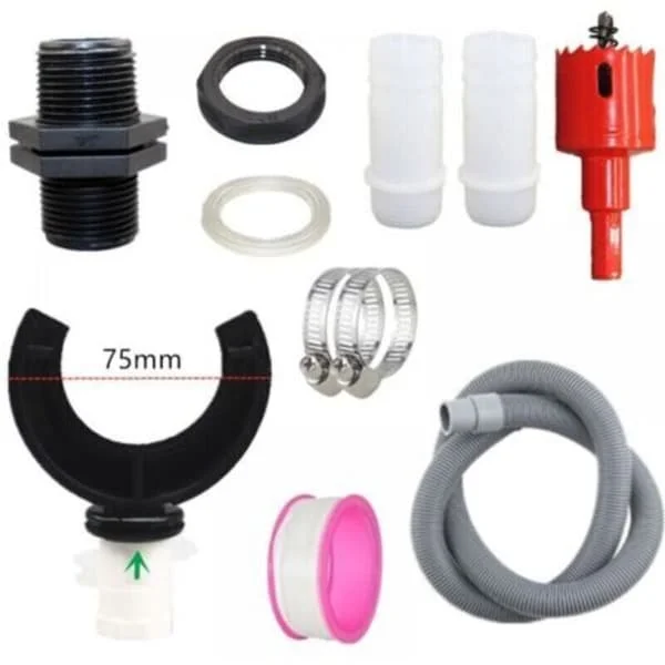 Regnvattenuppsamlare för stuprör, bypass-kit för tank, slanganslutning (75 mm) för jordbruk, gräsmatta, trädgård och bevattning