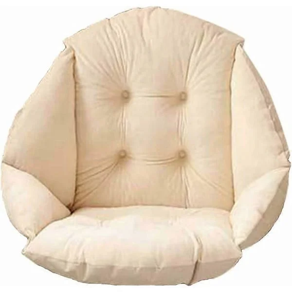 Stolehynde med ryglæn Sædeskal Lænestol Blød Velour Vandtæt Elastisk til Stol Rattan Halm Have Beige 40 40 48cm