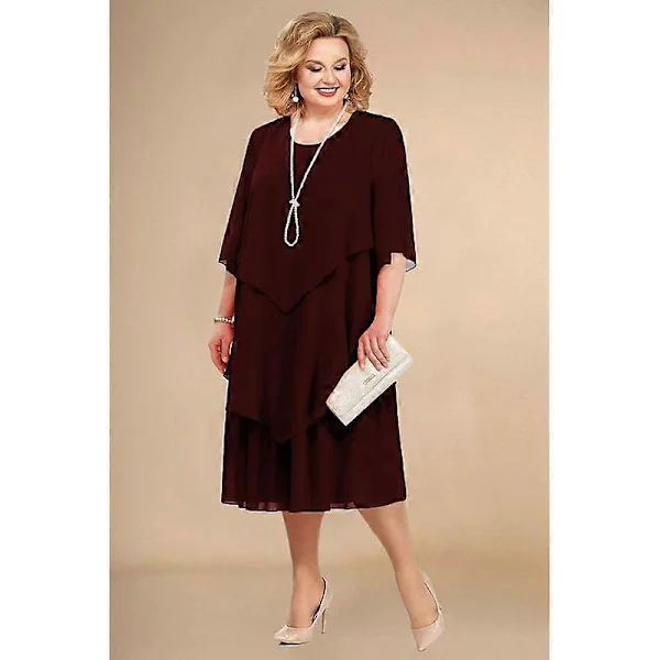 Damklänningar Chiffong Plus Size Klänningar Mamma Strand Bröllopsklänningar Mors Dag Presentklänningar