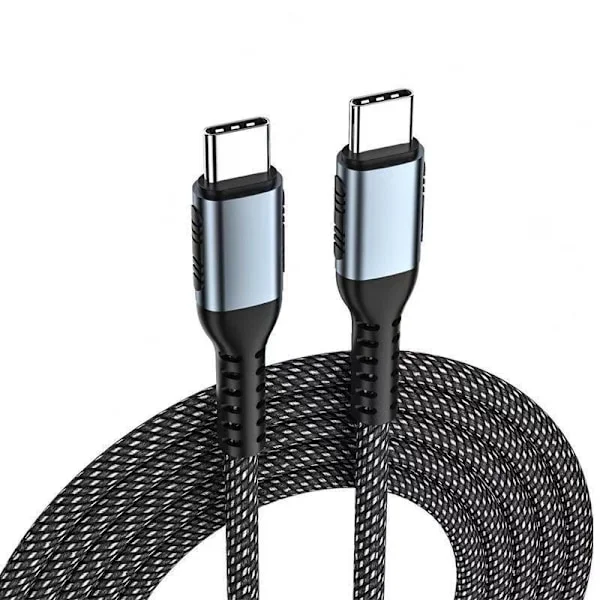 240W Kabel [2M, 2-pack] Snabbladdningskabel, Nylon Type C Laddkabel för iPhone MacBook iPad Samsung S24 S23 Note 20 Pixel Dell Laptops etc