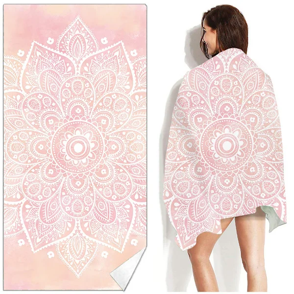 Boho Mandala Surf Poncho Mikrofiber Badehåndkle Tørkematte Ups Strandhåndklær Dekke Kvinner Rask Strand Strandhåndklær Voksen