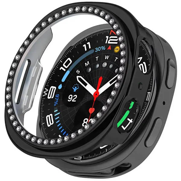 Hollow Bling Diamant Skal kompatibel Samsung Galaxy Watch 8 40mm Skydd smartwatch Tillbehör kompatibel Samsung Watch 8 44mm Stötfångarskydd