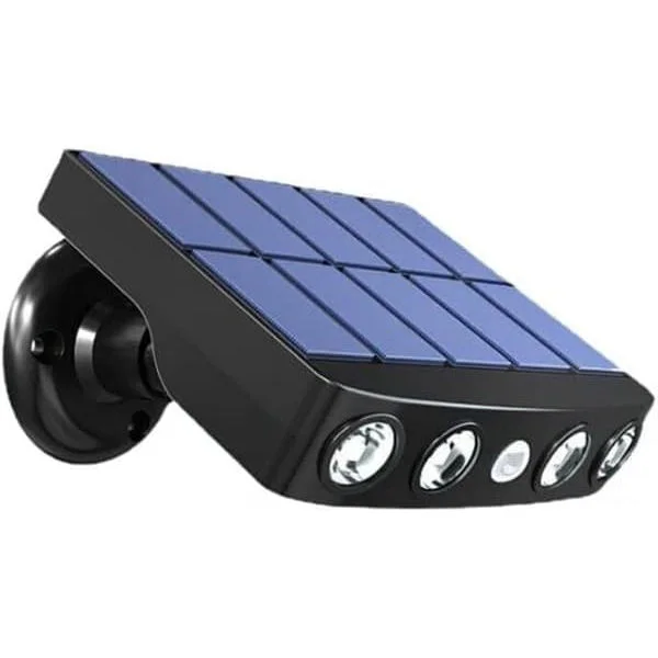 Solcellelampe med bevegelsessensor – Vanntett LED-vegglampe med kaldhvitt lys, IP65, svart for utendørs bruk