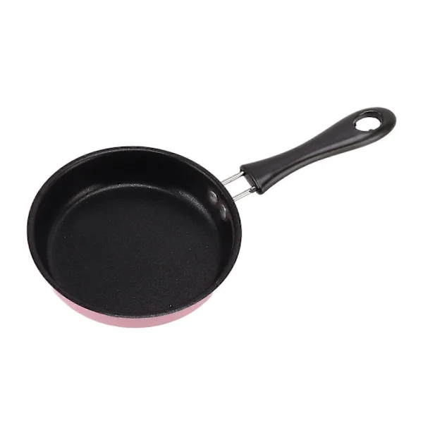 Mini Paistinpannu Ruostumaton Teräs Tarttumaton Induktiopata Pyöreä Aamiainen Pieni Paisto Munapannu Pitkällä Kahvalla 12cm (Pinkki)