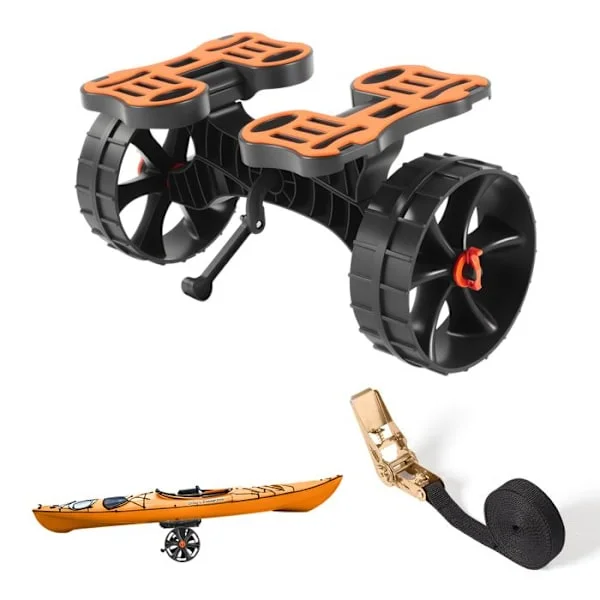 Transportvogn til Kajak-Duoku-Bære kapacitet 136 kg-Foldbar og kompakt-Udstyret med 25,4 cm fuld gummihjul
