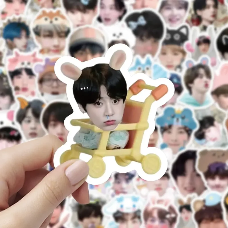 AliExpress - 100 pièces Kpop idole coréenne mignon grosse tête autocollants étanche compte à faire soi-même autocollants mignon dessin animé idole 