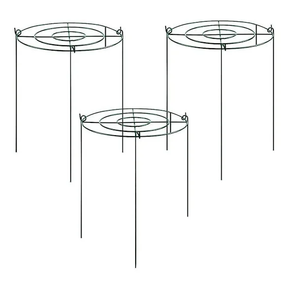 3 set pionstöd bur, växa genom bågar rutnät med 4 st ben, växtstöd stag, blomma stron