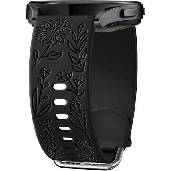 Auringonkukkakaiverrettu ranneke, yhteensopiva Samsung Galaxy Watch 7 6 5 4 40mm 44mm naisten kanssa, 20mm pehmeä silikoniranneke Galaxy Watchille, 