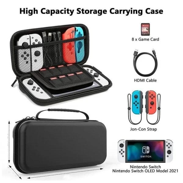 Switch OLED Oppbevaringsveske Nintendo Spillkonsoll Beskyttelsesboks Switch Portabel Oppbevaringsveske Svart Håndveske Hvit Håndveske