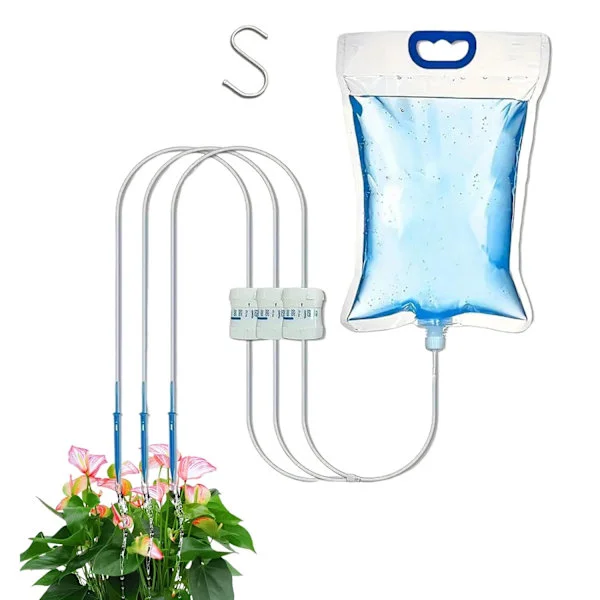 Automatisk bevattningsanordning för krukväxter, justerbar droppbevattning för balkong, terrass, trädgårdsblommor, kontor, fritidshus