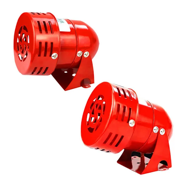 220V Powerful Outdoor Alarm Siren, 120dB Alarm Siren, Red Motor-Driven Metal Siren Horn Industrial Boat Alarm