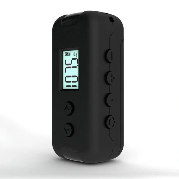 Fickradio Bärbar Mini DSP Radio Utomhussport Svart