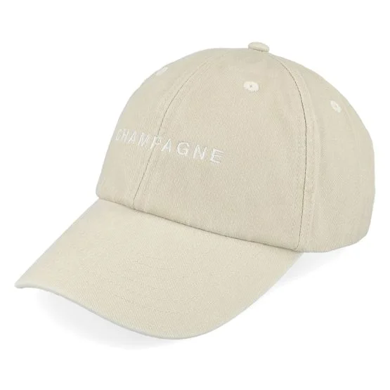 Iconic - Beige unconstructed Casquette - Champagne Vintage Washed Sand Dad Cap @ Hatstore
