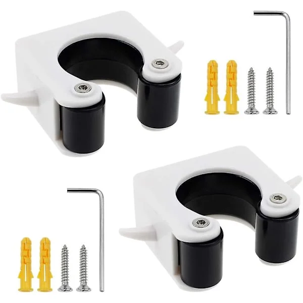 2 Pack Bike Wall Mount Rack With Hanging Hooks For Parking Black Indoor & Outdoor Easy To Install (suitable For 18 23mm Diameter Bike Tires)