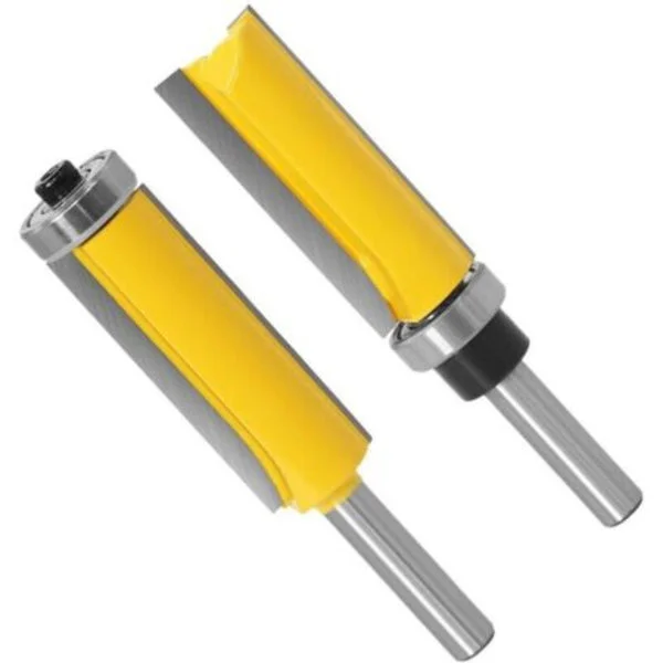 8 mm skaft 2-delt ekstra lang lager flush trim mønsterfreser flush trim freser topp- og bunnlager rett kutt freser for trebearbeiding