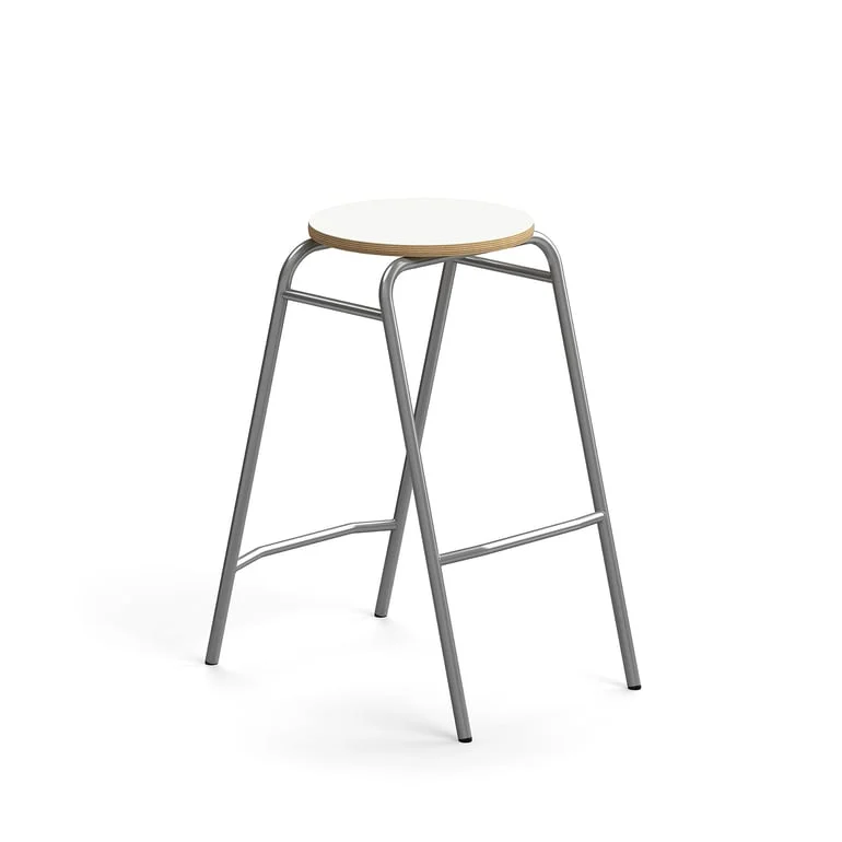Barpall ALTUS, höjd: 690 mm, silver/vit