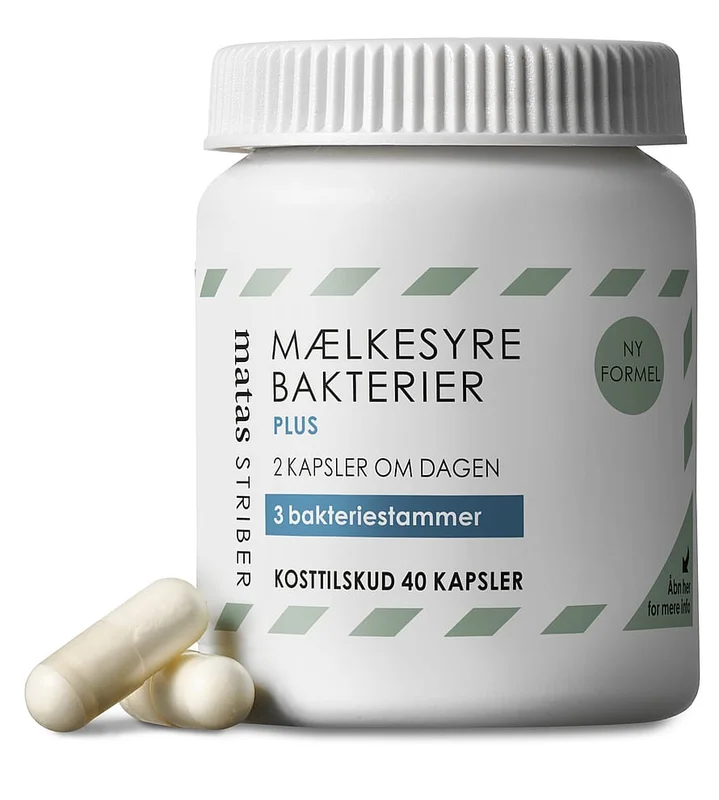 3 for 2 - Matas Striber Matas Mælkesyrebakterier Plus 40 kaps., Helse & Madvarer, Ingredienser, Mælkesyrebakterier