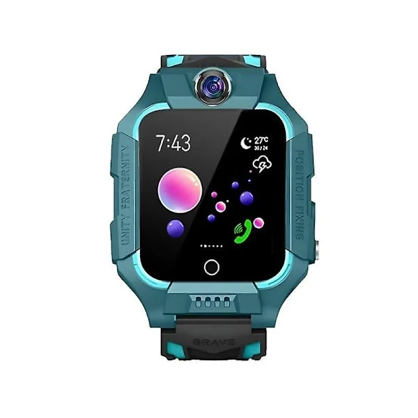 Smartklocka för barn 4G för pojkar och flickor SOS GPS-positionering videosamtalskamera vattentät klocka för barn smart armbandsur Smart Watch Grön