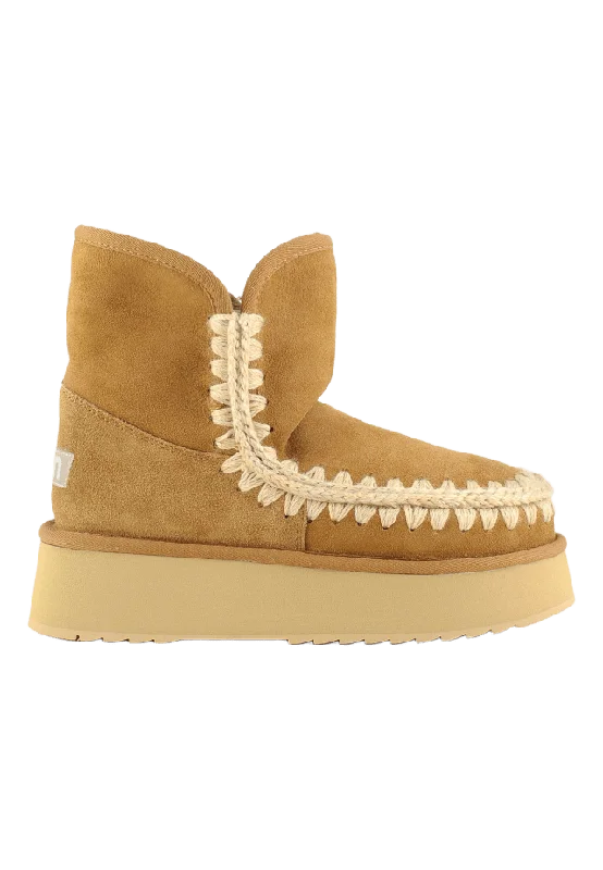 MOU PLATFORM BOOT SUEDE Kängor & boots Dam Beige 39
