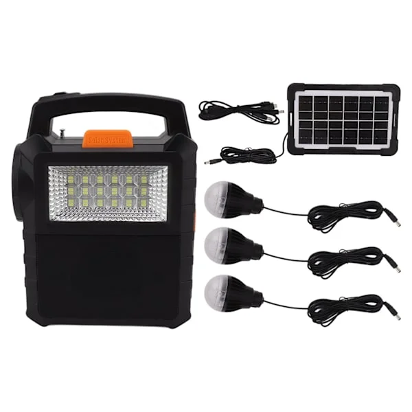 Solgenerator multifunksjonell langvarig med lyspærer Bærbar kraftstasjon for hjemmebackup Nødhusbil utendørs camping