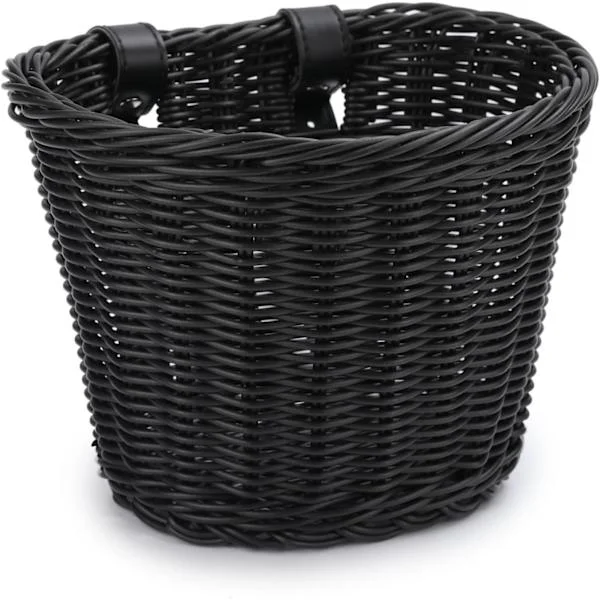Håndlavede cykelkurve i rattan, scooter-kurve, kurve, børnecykelbalanceposer, cykelkurvetilbehør, sorte