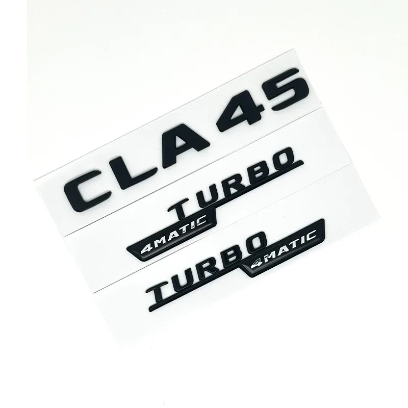 AliExpress - 3D ABS Schwarz CLA45 Logo TURBO 4 MATIC Abzeichen Auto Hinten Stern Aufkleber Stamm AMG Emblem Für Mercedes Benz CLA 45 AMG W117 Zubehör