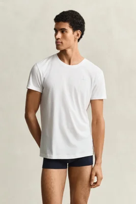 GANT - 2-pakk t-skjorter med rund hals til herre white