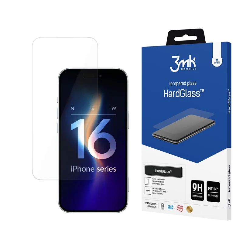 Herdet glass 3mk HardGlass til iPhone 16 Plus