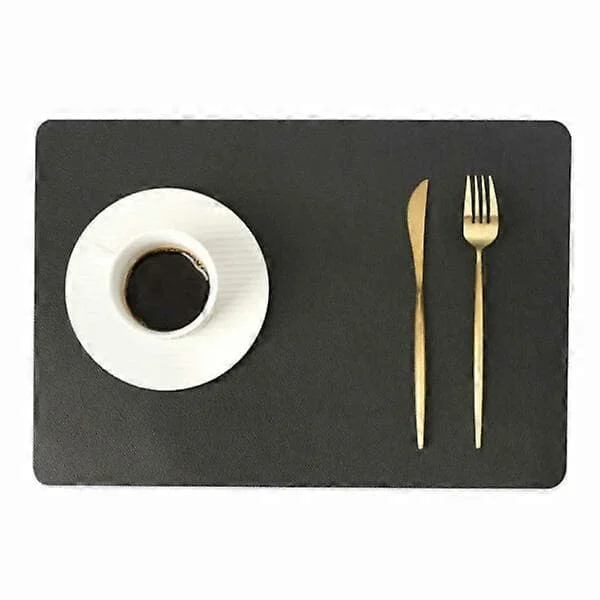 4-pack faux leather placemats rectangular black 43x30cm black