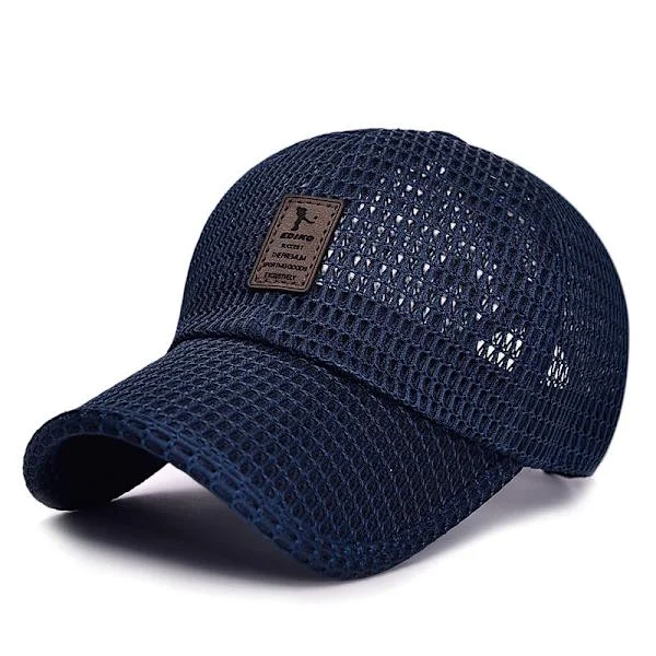 Summer Mesh Baseball Cap For Men Justerbare Pustende Caps Menn
