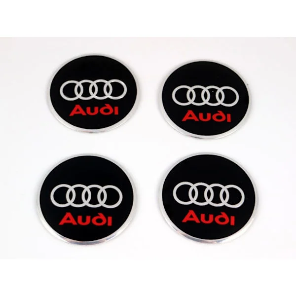 Audi 56,5mm hjulnav emblem till fälgar och centrumkåpor 4-pack