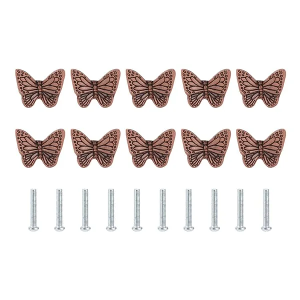Drawer Handle Starfish Butterfly Alloy Single Hole Modern Style Pull Handle for Drawer Cabinet Wardrobe Red Bronze