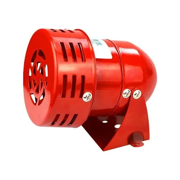 Kraftig Utendørs 220V Alarm Sirene, 120dB Alarm Sirene, Rød LED Motor Sirene Metallhorn Industriell Båt Alarm