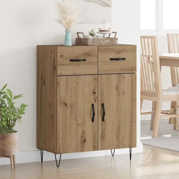 Sideboard med låda Artisan Ek 69,5 x 34 x 90 cm Konstruerat trä