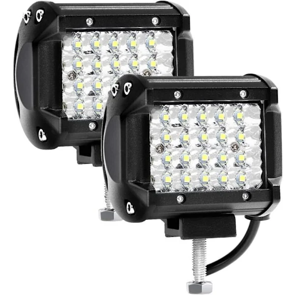 12V 144W 4'' LED Arbeidslys 12v Bil LED Spotlys Vanntett IP67 Spot Flood LED Tåkelys 10,500lm Arbeidslys for Bil Lastebil Traktor SUV Båt (2 STK)