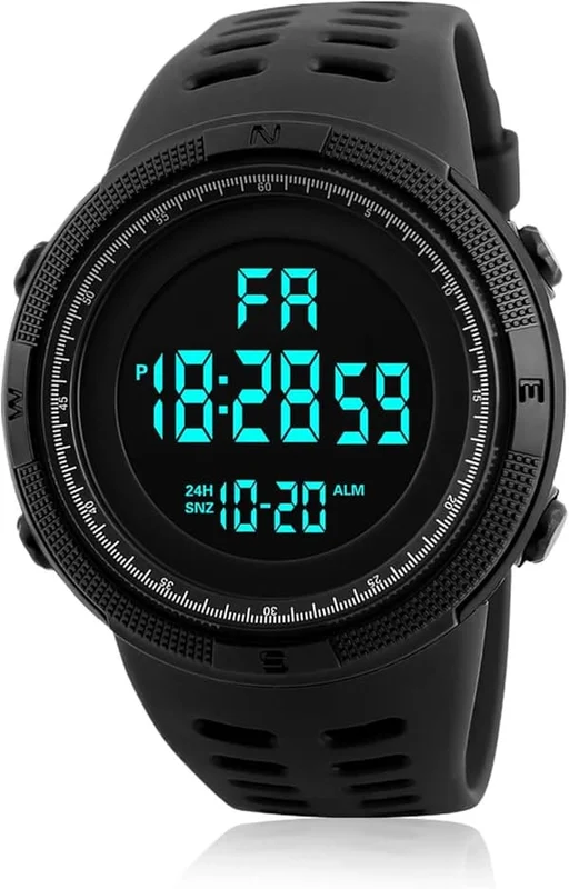 Digital Klokke Herre Digital Klokke Digitale Armbåndsur for Menn Vanntett Klokke for Herreklokker med Lys