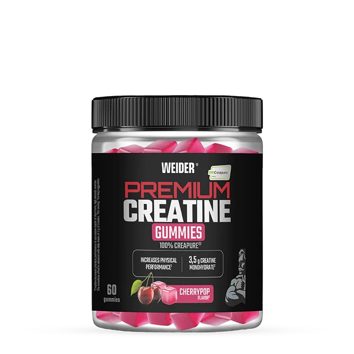 Kreatin Weider Premium PureCreatine gummie 60 gummies Cherrypop - Bodyman.dk