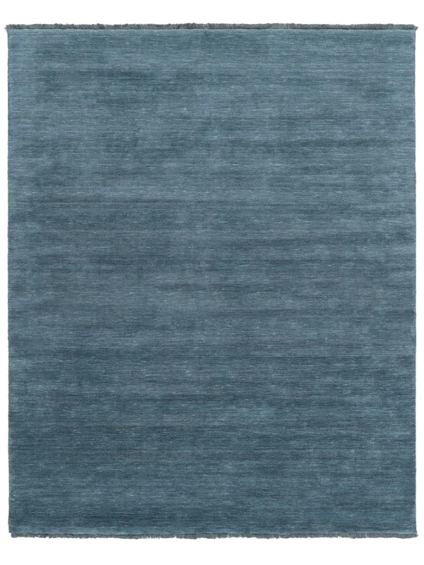 Handloom Fringes 250X300 Large Dark Teal Wool Rug