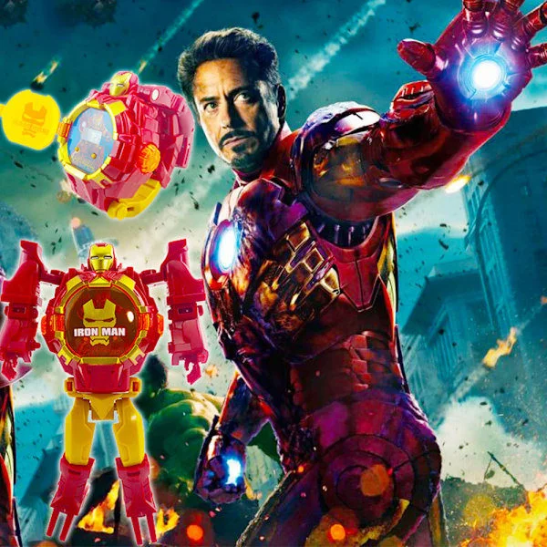 Børne-armbåndsur Tegneseriefigur Superhelt Transformer Ure Sjovt Legetøj Iron Man Iron Man Iron Man